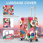 ANNA QUEEN Modern Art Fashion Luggage Cover, Stylish Abstract Woman Suitcase - Image 3
