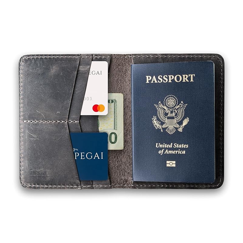 PEGAI Standard Full Grain Crazy Horse Leather Passport Holder | Custom Travel by PEGAI