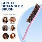 GIORGIO Hair Brush for Men and Women, Gentle Mini Hair Detangler Brush, Dual Length Bristles, Scalp Massager, Travel Detangling Brush, All Hair Types, Pink