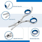 Laazar Straight Dog Grooming Scissors - Comfortable Around The Eyes Cat & Dog Scissors | Blunt Dog Trimming Scissors| Premium Stainless Steel | Grooming Scissors For Dogs - Dog Hair Scissors