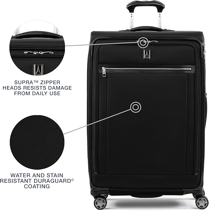 Travelpro Platinum Elite Softside Expandable Checked Luggage, 8 Wheel Spinner - Image 3