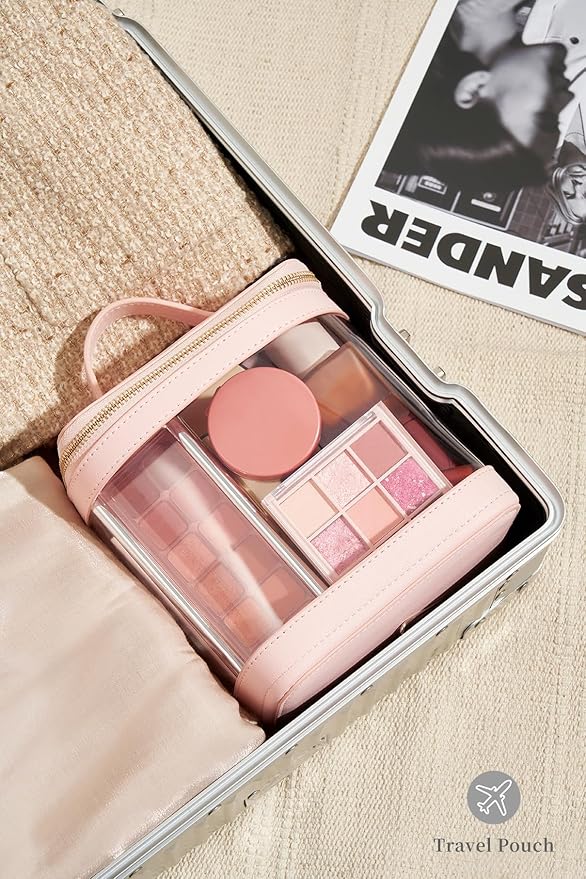 ROWNYEON Clear Makeup Case Toiletry Bag Multipurpose Travel Makeup Train Case - Image 4