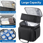 Lunch Box for Men Women, Large Expandable Insulated Lunch Bag, Double Deck - Image 2