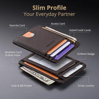 Buffway Slim Minimalist Front Pocket RFID Blocking Leather Wallets - Image 3