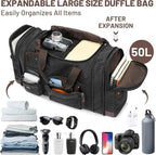 Travel Duffle Bag for Men, Heavy Duty Canvas Duffle Bag, Carryon Bags for - Image 4