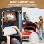 Canvas Laundry Bags with Handles & Rectangular Base, 90L Extra Large Heavy Duty - Image 7