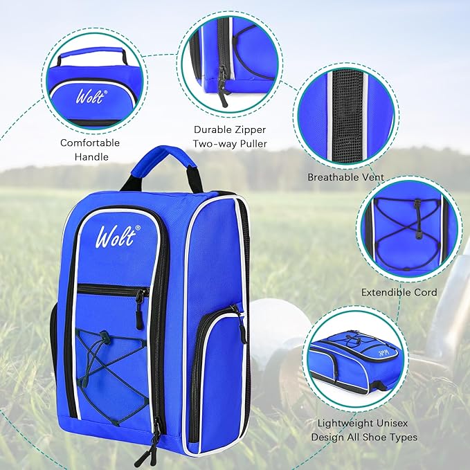 Wolt | Golf Shoe Bag for Travel- Zippered Shoes Carrier Bags - Image 3
