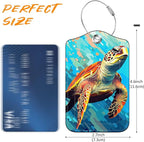 Sea Turtle Luggage Tag for Suitcase 2 Pack Leather Luggage Tag - Image 2