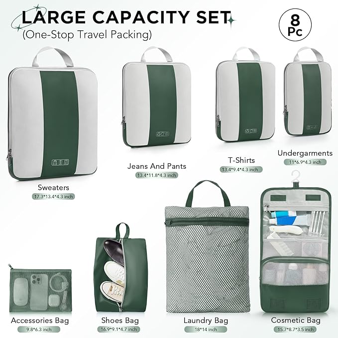8 Set Compression Packing Cubes - Image 2