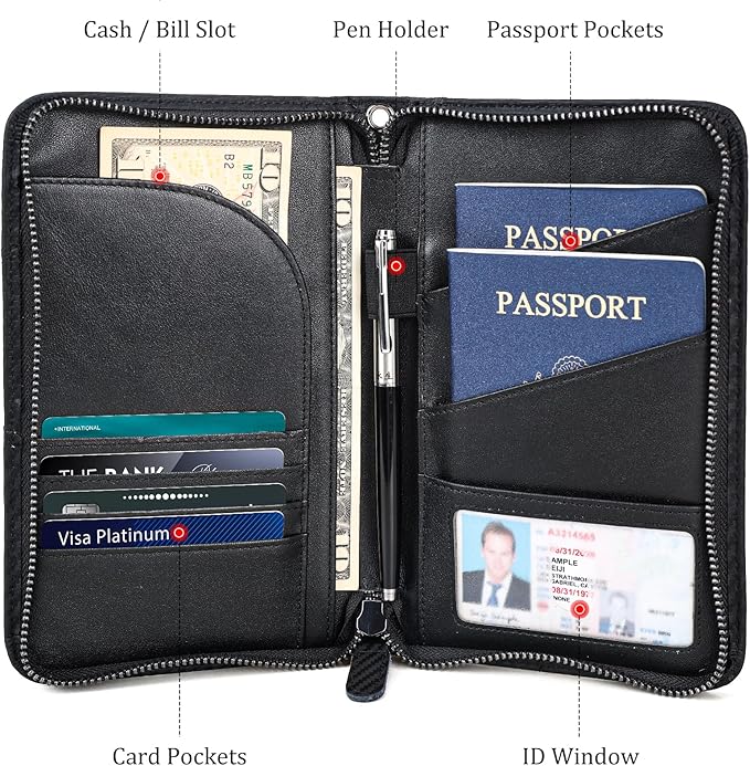 Polare Full Grain Leather Passport Holder - Image 4