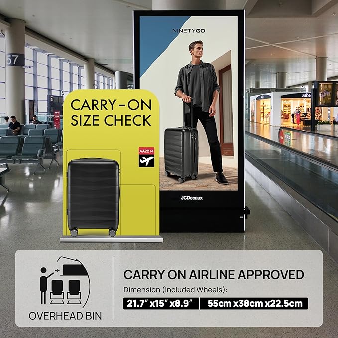 NINETYGO Carry On Luggage 22x14x9 Airline Approved, Small Suitcase - Image 3