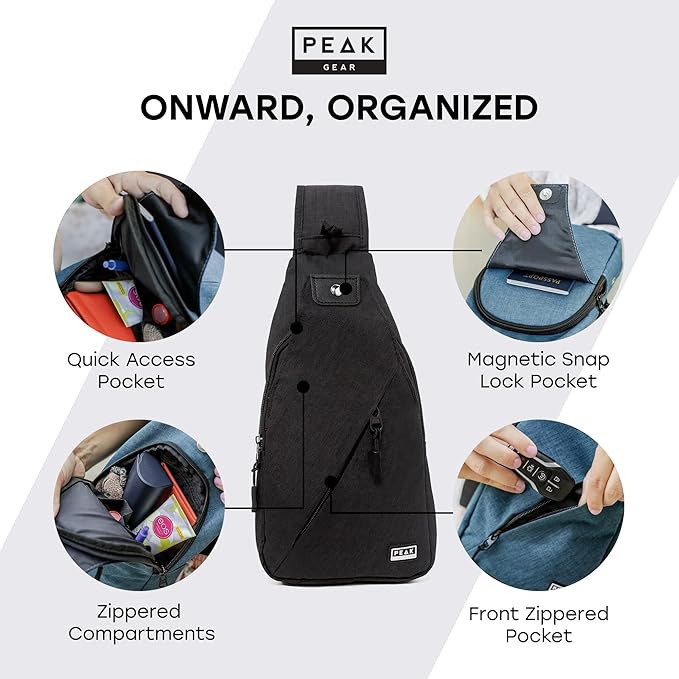 Peak Gear Travel Sling Bag. Compact Crossbody Bag | Lighter and Smaller than a - Image 3