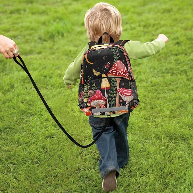 Moon Mushroom Toddler Backpack Boys Girls Kids Preschool Bookbag School - Image 7