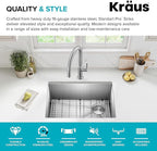 Kraus KHU111-25 Standart PRO 16 Gauge Undermount Single Bowl Stainless Steel - Image 4