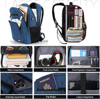 Black Backpack for Men Women, School Backpack for Boys Girls Teens, 15.6 Inch - Image 2