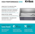 KRAUS Kore 28-Inch Undermount Workstation 16 Gauge Single Bowl Stainless Steel - Image 11