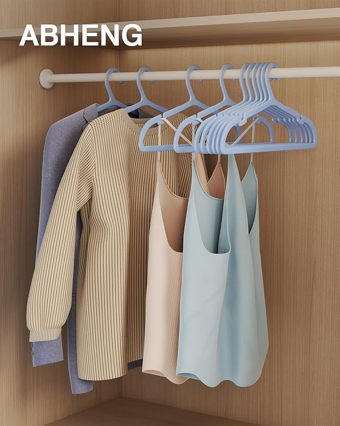 30 Pack Clothes Hangers, Non Slip Plastic Coat Hangers, Space Saving, Heavy Duty - Image 2