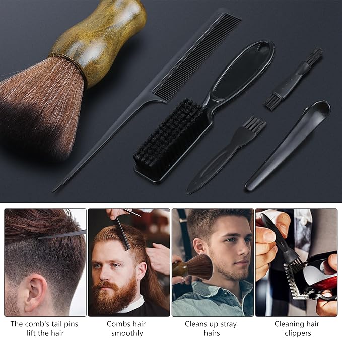 9Pcs Barber Neck Duster Brush Set, Barber Accessories Cleaning Supplies for Hair Cutting All Hair Type Gifts for Husband