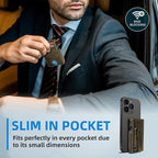 Men Wallet, with Money Clip Coins Pocket ID Window, Slim Front Pocket RFID - Image 7