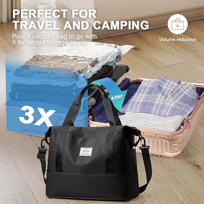 Travel Duffel Bag, Sports Tote Gym Bag, Shoulder Weekender Overnight Bag - Image 4