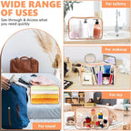 AURUZA 4 Pack Clear Toiletry Bag, Portable Travel Makeup Bags - Image 6