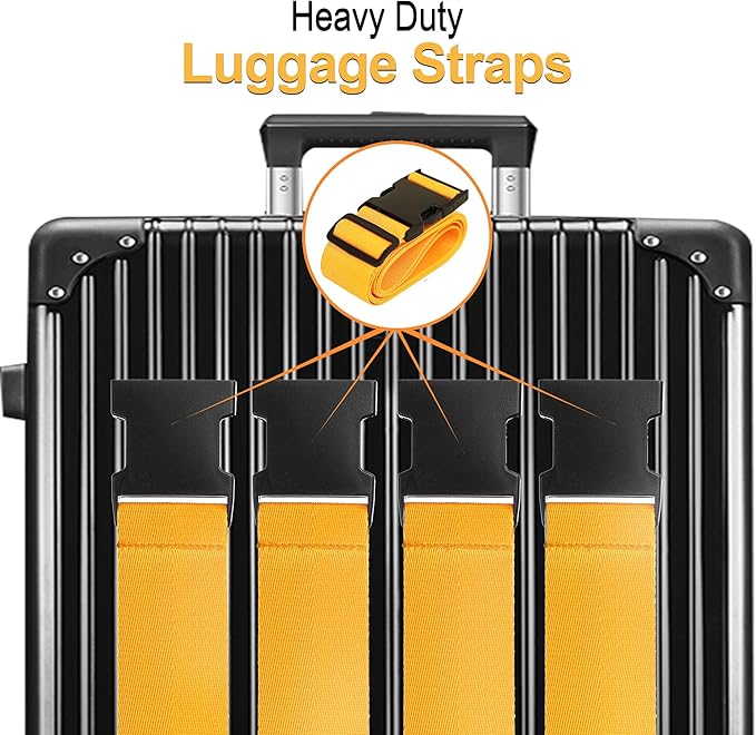 Luggage Straps for Suitcases TSA Approved Travel Belt 4 Pack by Chelmon - Image 3