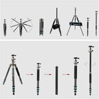 BONFOTO Portable Aluminum Alloy B674A Lightweight Camera Travel Tripod Monopod - Image 4