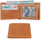 VISOUL Leather Mens Bifold RFID Blocking Wallet - Image 3