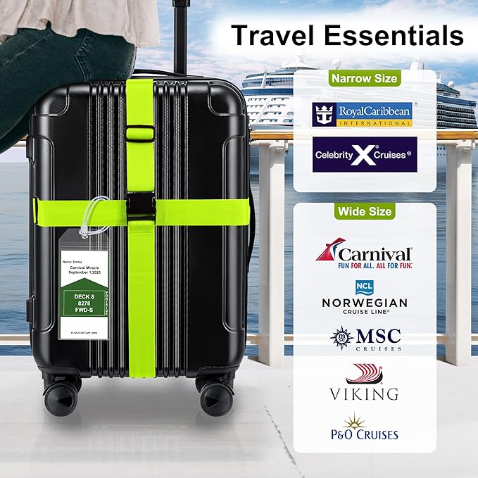8 Pack Luggage Straps and Cruise Luggage Tags Set, Luggage Straps - Image 5