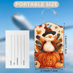 2 Pcs Cartoon Turkey and Pumpkin Luggage Tags - Image 2