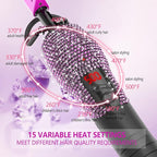 DAN Technology 500 hot Comb Electric for Wigs, Diamond Heating Comb, 60 Min Auto-Off & 7 Temperatures Adjustable Purple hot Comb, Professional Pressing Combs for Black Hair