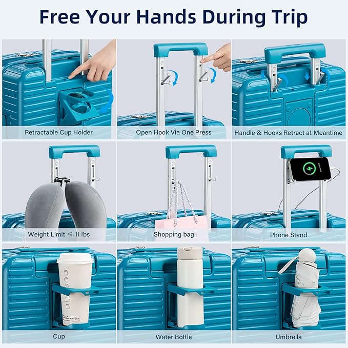 Hard Shell Suitcases Expandable Travel Luggage Sets 3 Piece, Carry on and Check - Image 2