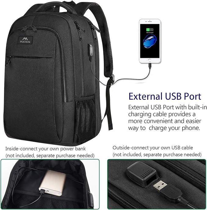 MATEIN Extra Large Backpack, 17 Inch Travel Laptop Backpack - Image 4
