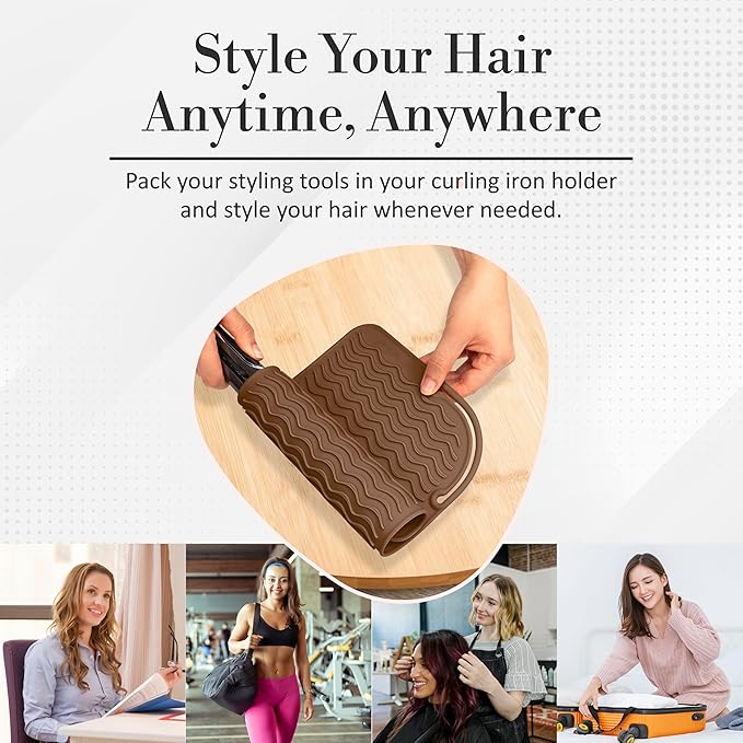 Vanity Accessories Heat Resistant Mat – Silicone Flat Iron & Curling Iron Holder, Non-Slip Vanity Mat & Hot Tool Mat for Home, Salon, or Travel Use