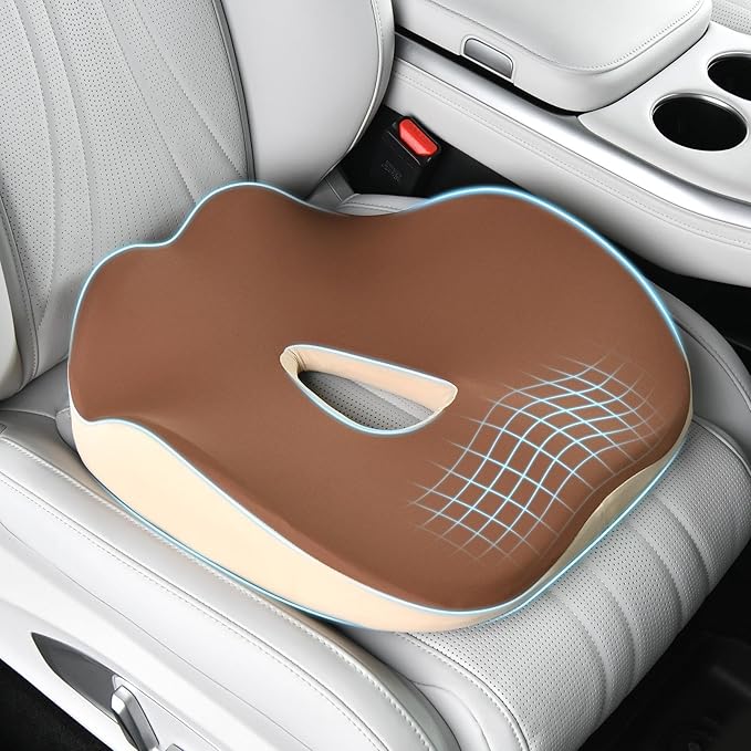 Coverado Car Seat Cushion with Memory Foam, Ergonomic Driving Seat Cushion by COVERADOAUTO