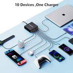 320W USB C Charger Block, 10-Port USB C Charging Station GaN III PD 65W PC - Image 4