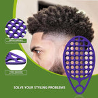 KOUPA Silicone Curly Hair Brush with Pick Comb, One Piece Twist Curl Comb for Afro Curls, Washable Hair Tool for Men Women, Purple, 1 Piece