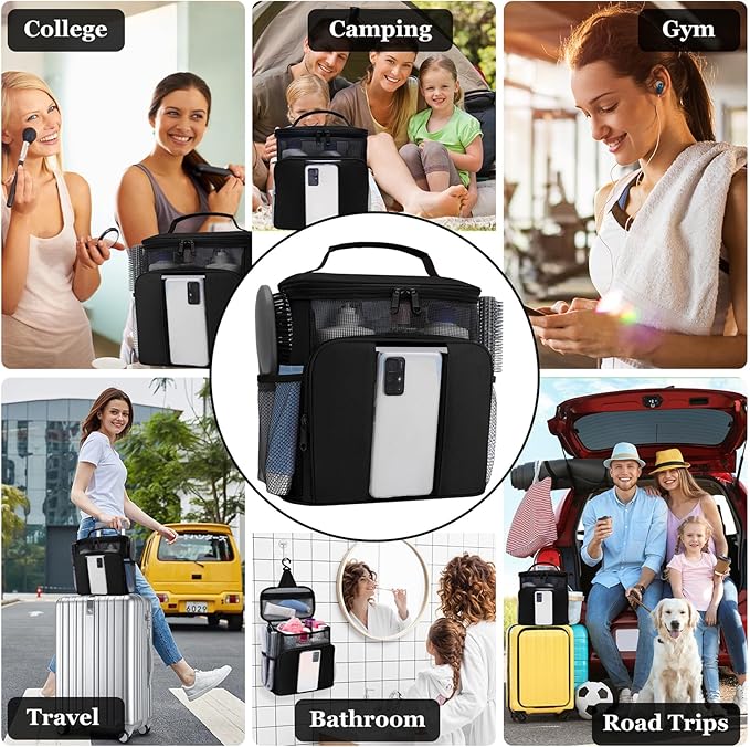 Mesh Shower Caddy, Portable HangingTravel Toiletry Bag Dorm Room Essentials - Image 5