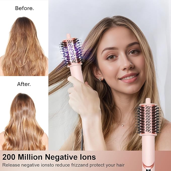 9 in 1 Hot Air Styler Wrap, High-Speed Hair Dryer Brush with Auto Wrap Curlers, Foldable Ionic Blow Dryer Brush for Fast Drying, Smoothing & Volumizing, Multi-Styling Tools (Gifts for Women)