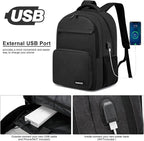 Black Backpack for School, college Backpack for Teens, - Image 3