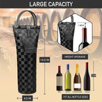 opux Wine Bag Single Bottle Carrier Tote, Insulated Travel Wine Cooler Bag - Image 3