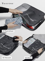 Black Voyage Reusable Vacuum Compression Travel Bag - Image 7