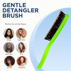 Giorgio GION1G Neon Green 7.75 inch Gentle Touch Detangler Hair Brush for Men Women. Soft Bristles for Sensitive Scalp. Wet and Dry for all Hair Types. Scalp Massager Brush Stimulate Hair Growth