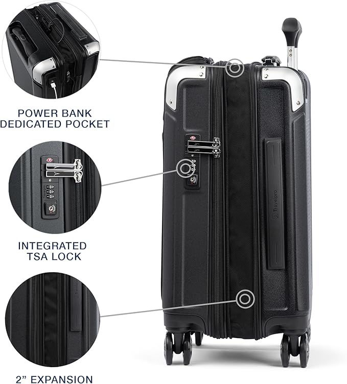 Travelpro Platinum Elite Hardside Expandable Carry on Luggage, 8 Wheel Spinner - Image 4