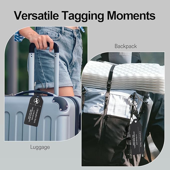 4 PCS Personalized Metal Luggage Tag – Personalized Engraved Suitcase Tag - Image 7