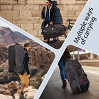 110L Expandable to 140L 32” Foldable Oxford Soft-Sided Rolling Duffle Bag - Image 6