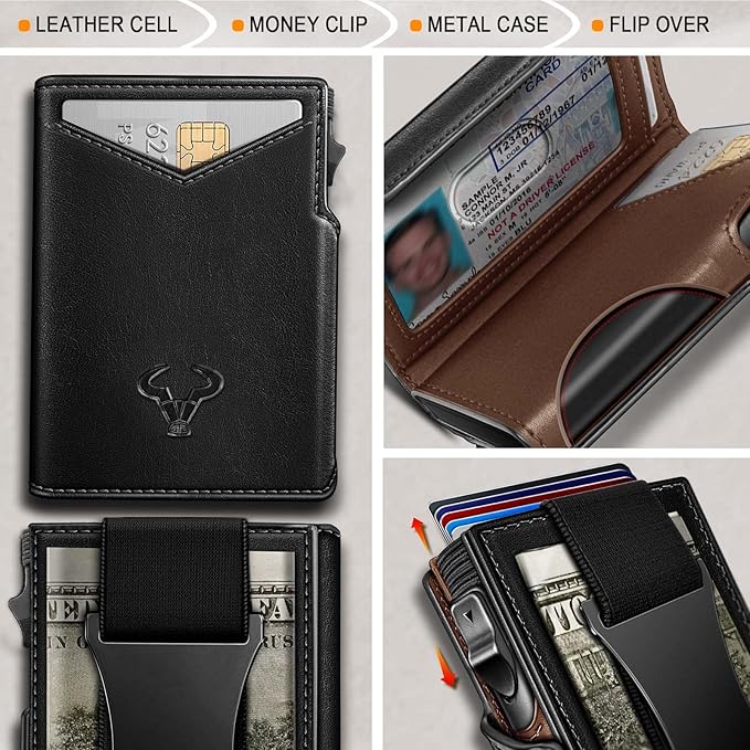 BULLIANT Men Wallet Gift Boxed, Slim Front Pocket Wallet Money Clip Card Holder - Image 3