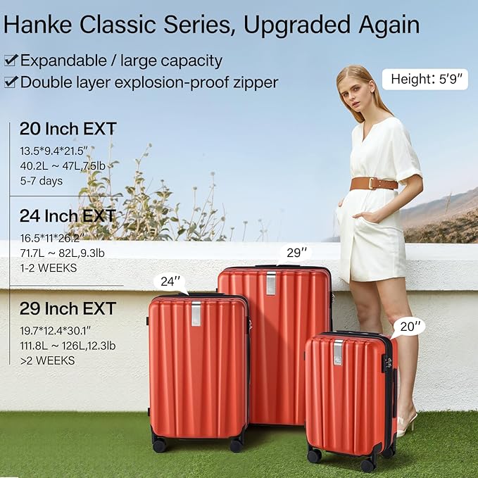 Hanke 20 Inch Expandable Carry on Luggage 22x14x9 Airline Approved Lightweight - Image 2