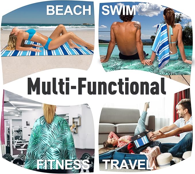 2 Pack Microfiber Beach Towel, Oversized Microfiber Pool Towel 75”x 35” - Image 5