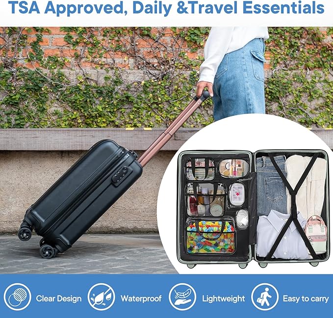 XEWEA Clear Travel Toiletry Bags & Small Electronic Accessories Organizer Case - Image 8